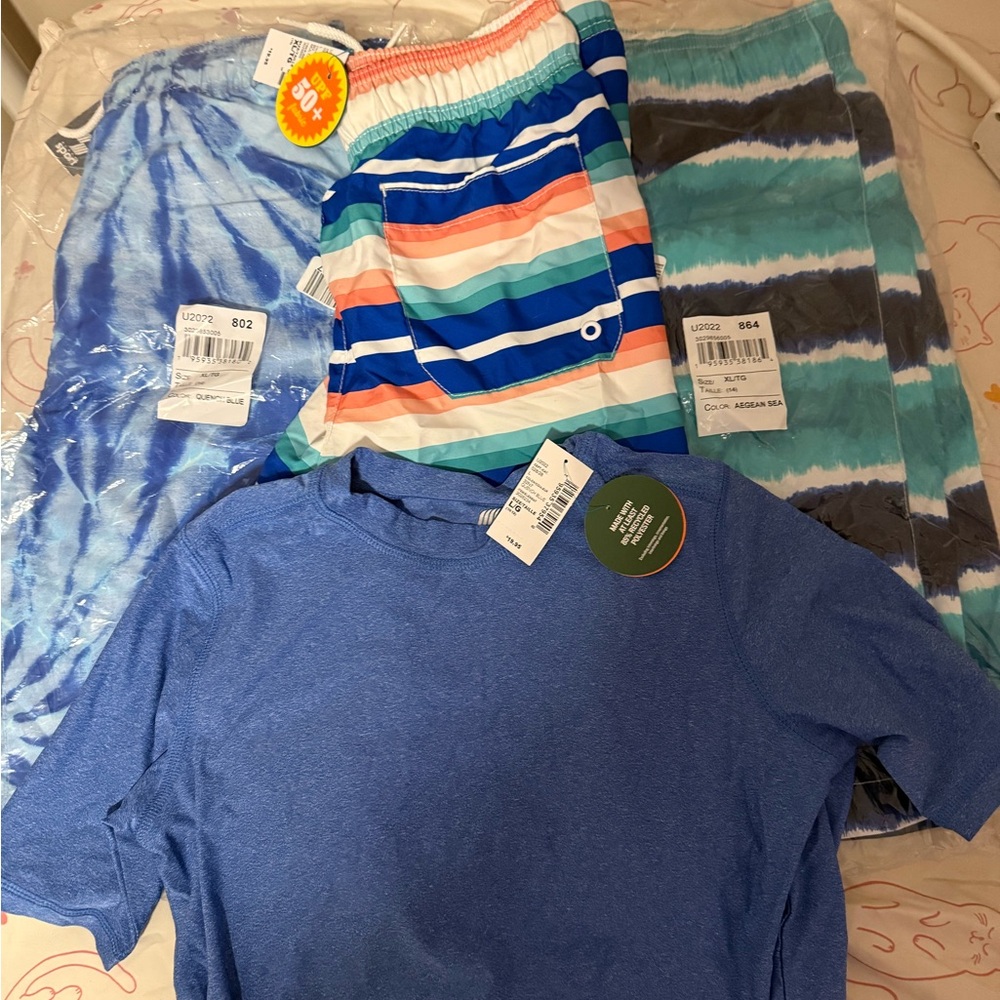 Blue and Striped Clothing Set
